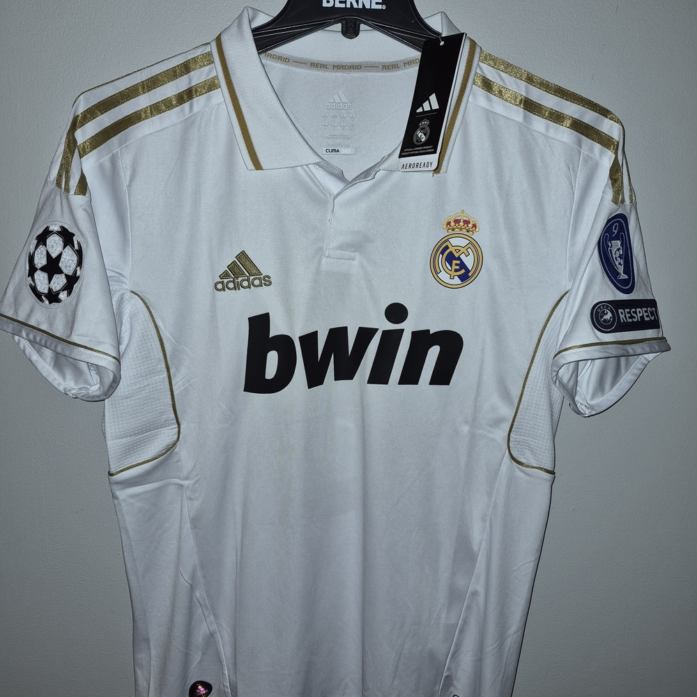 Adidas White and Gold Real Madrid Jersey